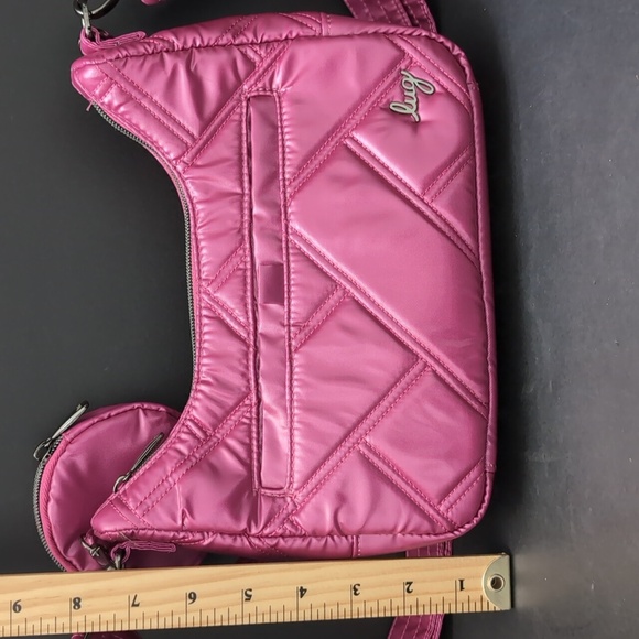 Lug Curtsy Mini Metallic Orchid Crossbody Bag. - Picture 12 of 13